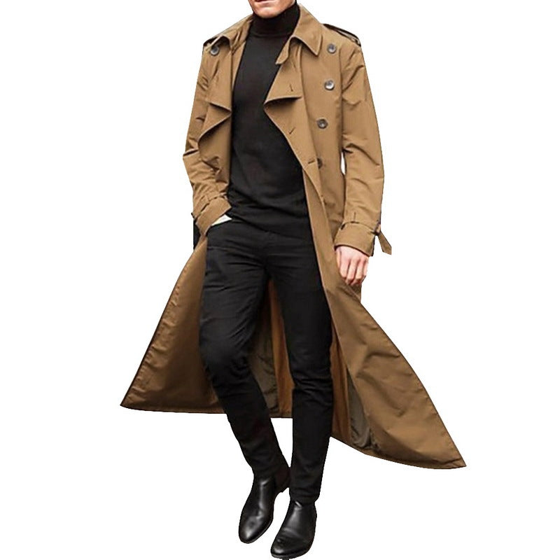 Men&amp;#039;s Mid-length Windbreaker Men&amp;#039;s Long Windbreaker Fashion Windbreaker Casual Outer Men