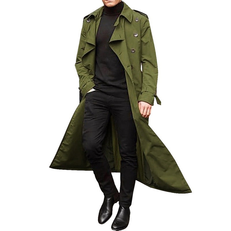 Men&amp;#039;s Mid-length Windbreaker Men&amp;#039;s Long Windbreaker Fashion Windbreaker Casual Outer Men