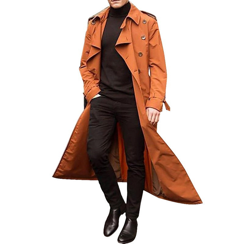 Men&amp;#039;s Mid-length Windbreaker Men&amp;#039;s Long Windbreaker Fashion Windbreaker Casual Outer Men