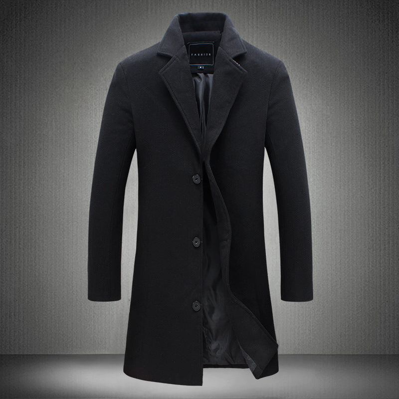 Gabardina larga de un solo pecho de color sólido de comercio exterior 2020, chaqueta de estilo informal de talla grande, gran oferta AliExpress