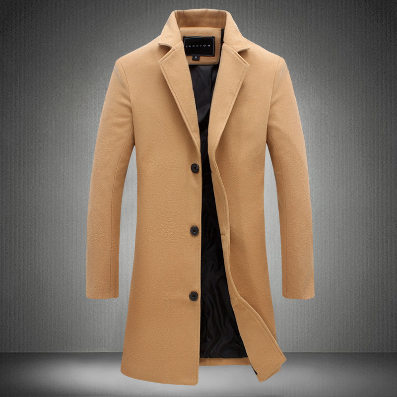 Gabardina larga de un solo pecho de color sólido de comercio exterior 2020, chaqueta de estilo informal de talla grande, gran oferta AliExpress