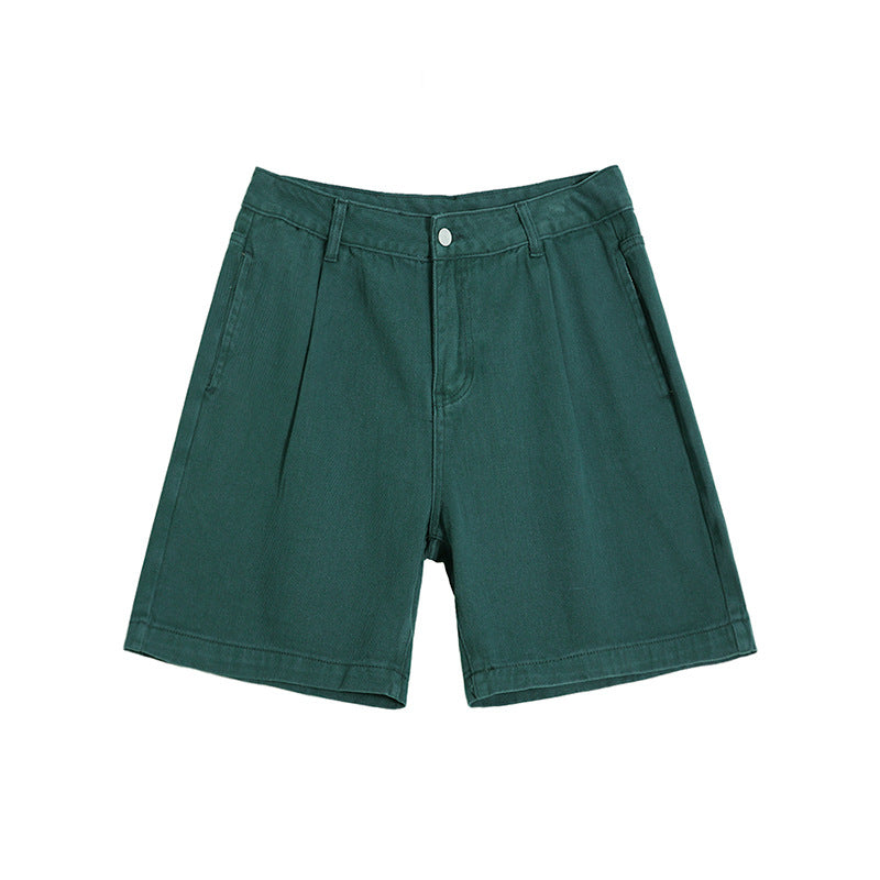 MYQ Retro Washed Denim Shorts Men&#039;s Summer Loose Casual Mid-length Pants Korean-style Fashionable And Handsome Pants