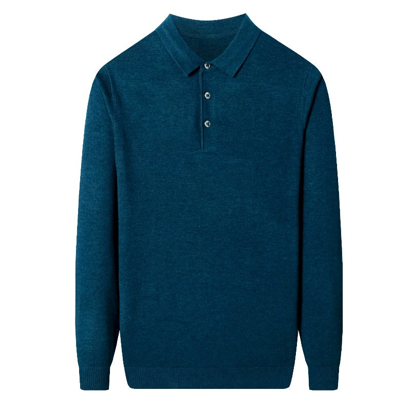 2022 Spring And Autumn Middle-aged And Elderly Men&amp;#039;s Long-sleeved Lapel T-shirt Loose Trendy And Comfortable