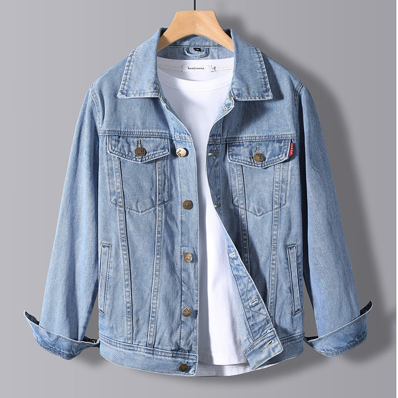 Denim Jacket Men&#039;s 2021 New Spring And Autumn Leisure Flight Trend Handsome Youth Lapel Jacket Autumn Clothes