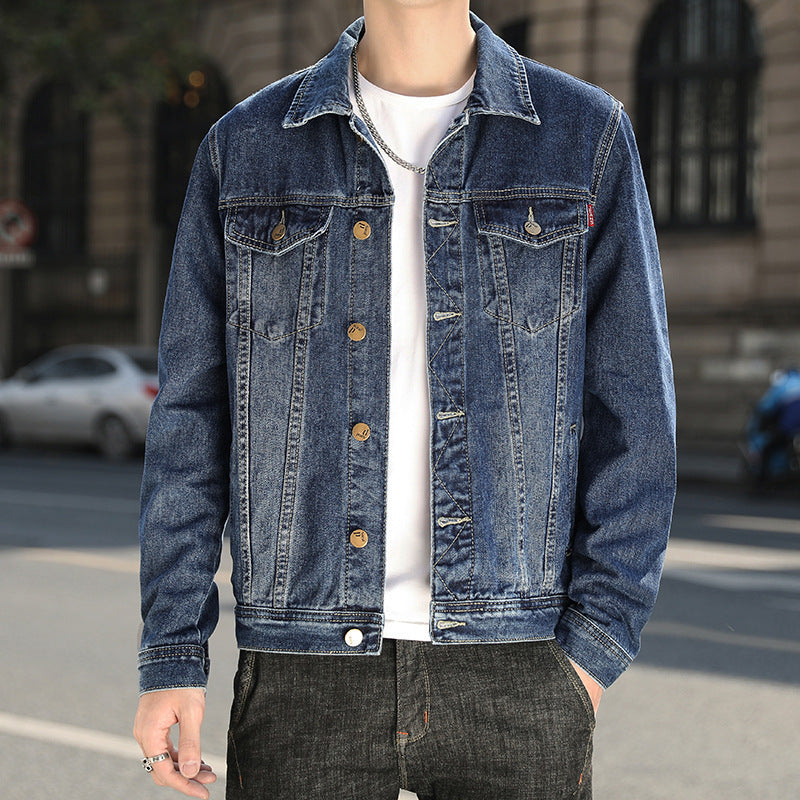 Denim Jacket Men&#039;s 2021 New Spring And Autumn Leisure Flight Trend Handsome Youth Lapel Jacket Autumn Clothes