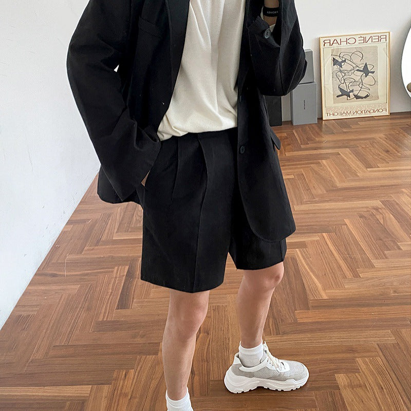 MYQ Men&#039;s Summer Cotton And Linen Suit Shorts Loose Western-style Pants Linen All-match Casual Korean-style Half-length Trendy Pants