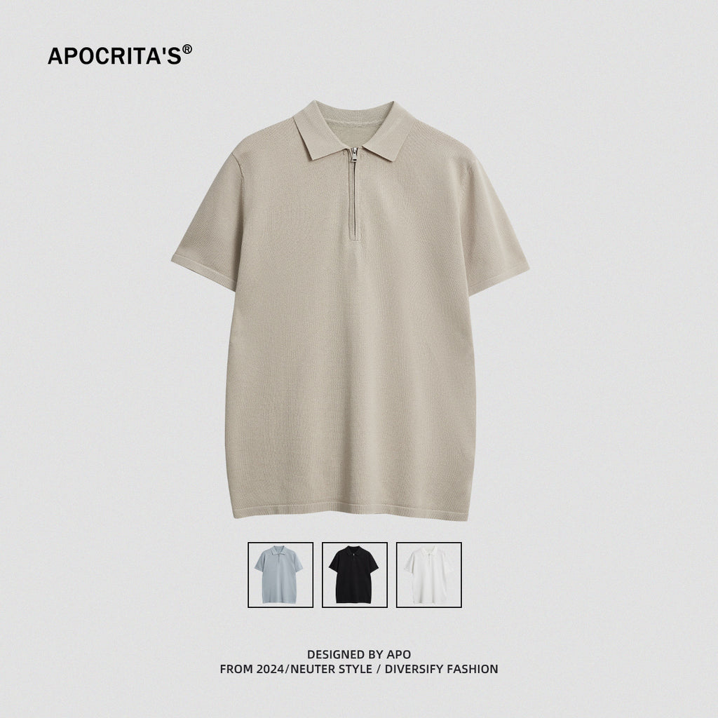 APO Men&#039;s | Men&#039;s POLO Shirt High Sense 2024 Summer New Solid Color Short Sleeve Loose POLO Men&#039;s T-Shirt