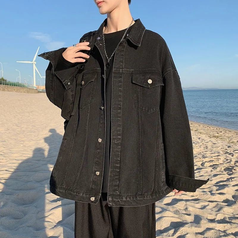 Denim Jacket Men&#039;s Spring And Autumn Ins Trend Boyfriend Style Handsome Jacket American Retro Wild Casual Men&#039;s Clothing