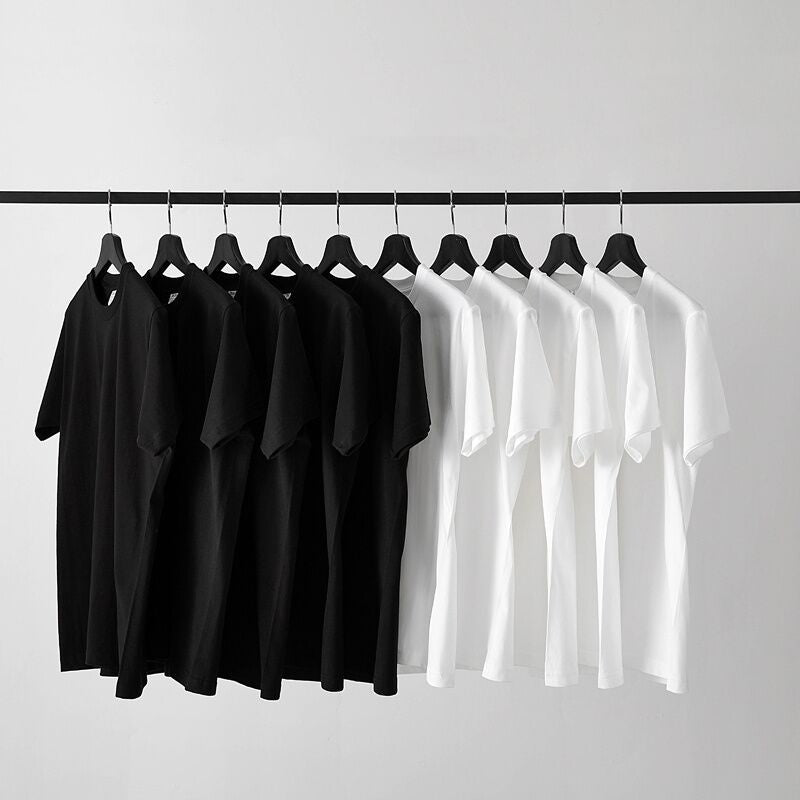 Pure Color Short-sleeved T-shirt Men&#039;s Cotton Half-sleeved Round Neck Simple And Versatile Spring And Summer Casual Bottoming Large Size Shirt Compassionate