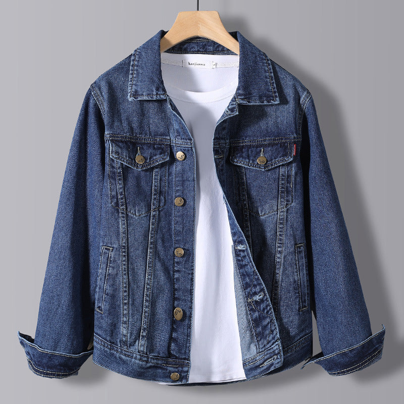 Denim Jacket Men&#039;s 2021 New Spring And Autumn Leisure Flight Trend Handsome Youth Lapel Jacket Autumn Clothes