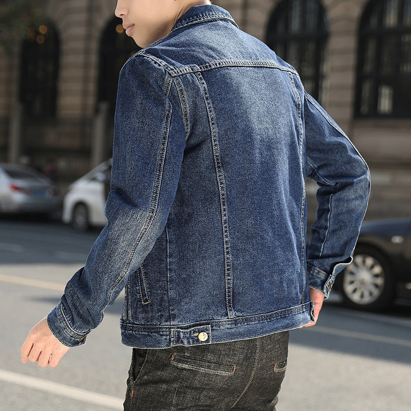 Denim Jacket Men&#039;s 2021 New Spring And Autumn Leisure Flight Trend Handsome Youth Lapel Jacket Autumn Clothes