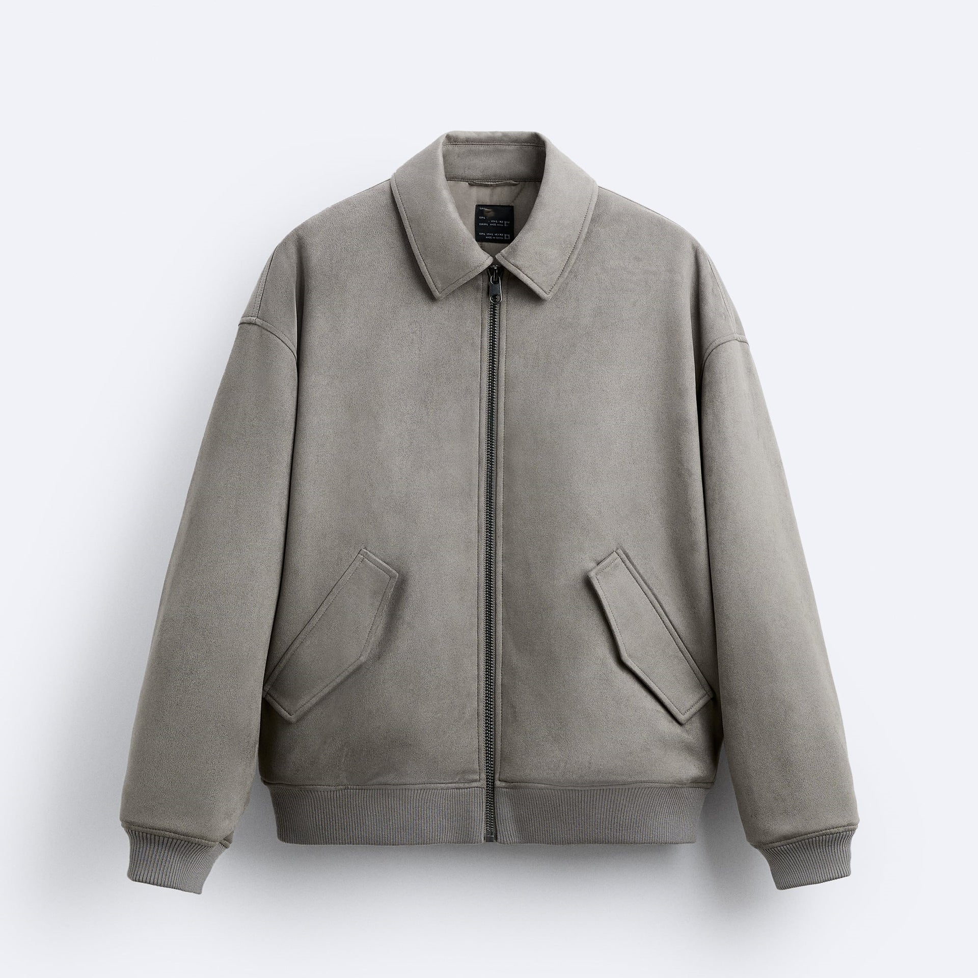 Men&#039;s Quilted Suede Texture Effect Lapel Jacket Coat