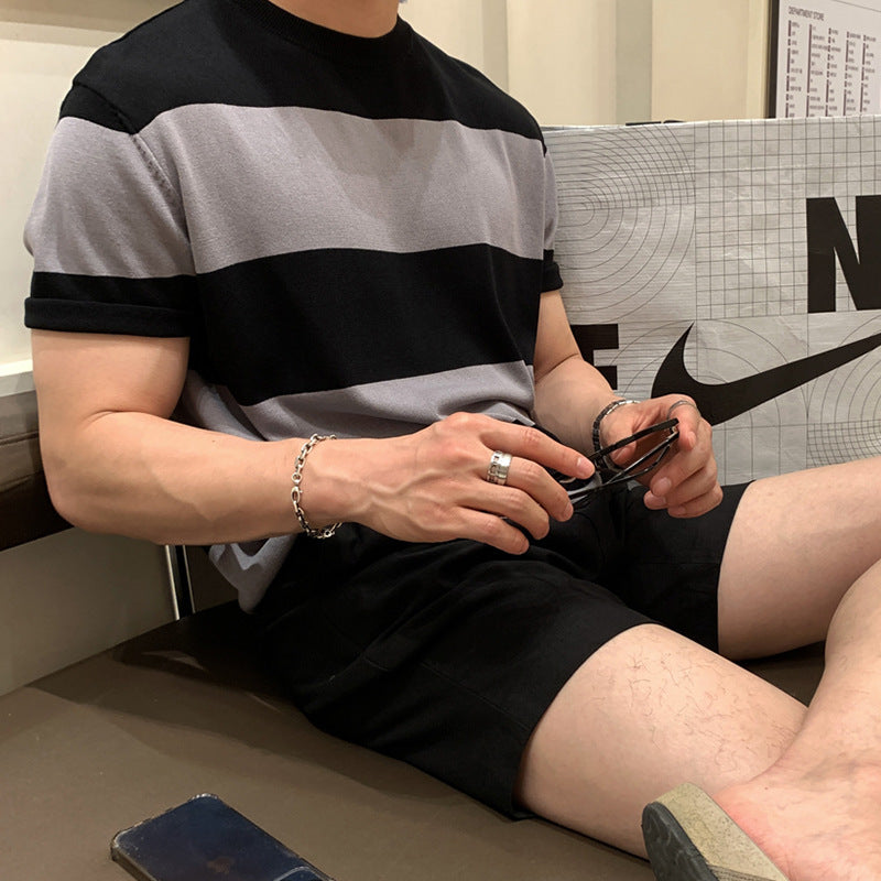 Korean Men&#039;s Shorts Summer New Cotton And Linen Pants Loose Trendy Casual Solid Color Beach Pants