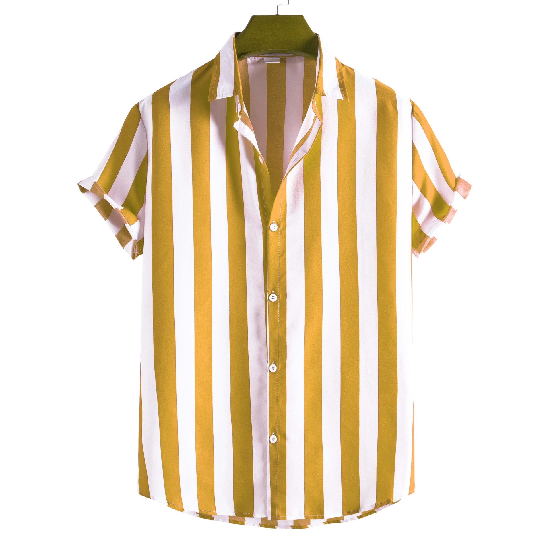 New Men&#039;s Fashion Casual Short-sleeved Printed Striped Shirt