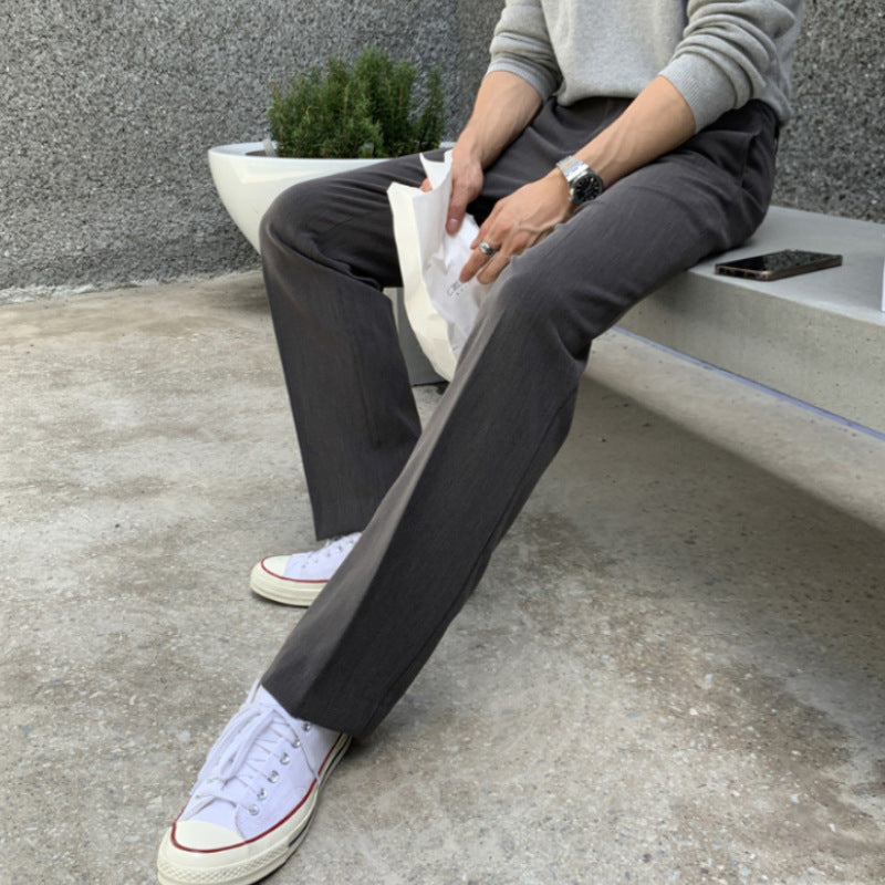 ASCLO Spring And Autumn New Small Trousers Men&#039;s Loose Casual Pants Korean Style Trendy Slim-fit Slimming All-match Straight Trousers