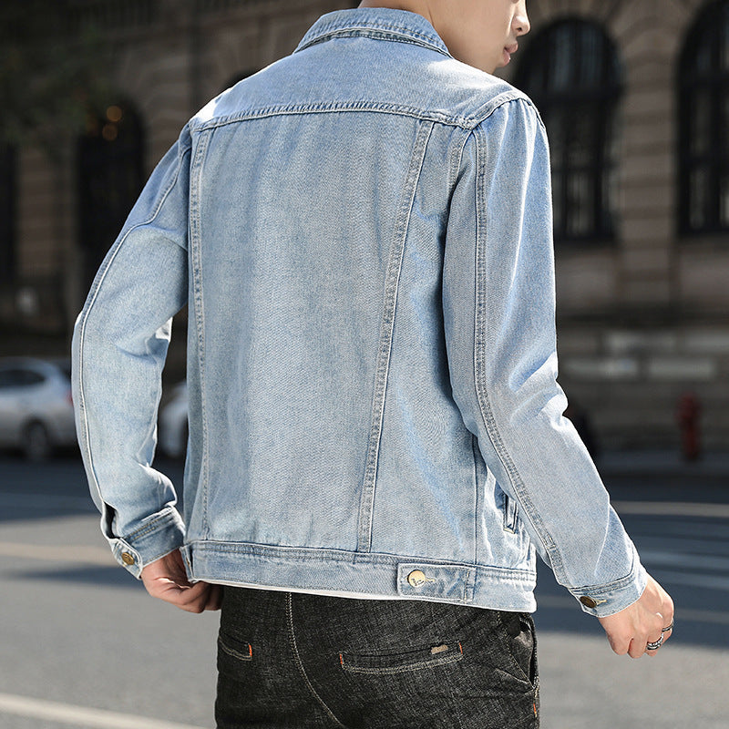 Denim Jacket Men&#039;s 2021 New Spring And Autumn Leisure Flight Trend Handsome Youth Lapel Jacket Autumn Clothes